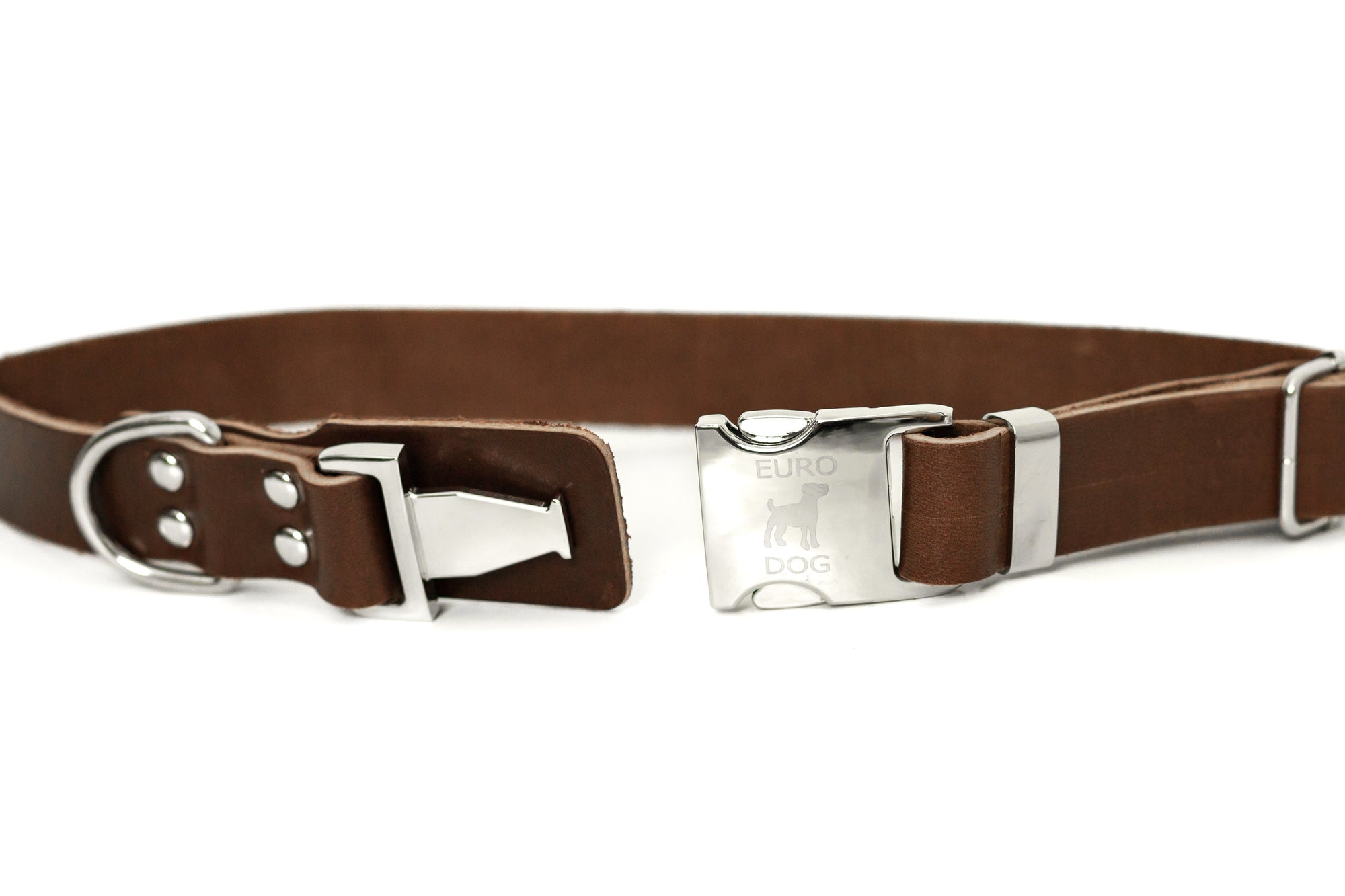 Euro-Dog Modern Quick-Release Leather Dog Collar