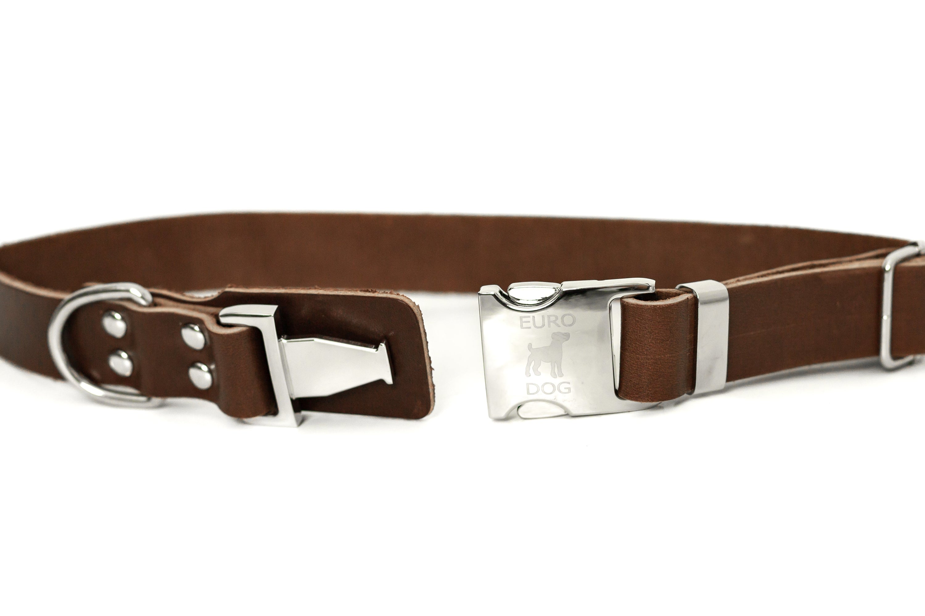 Modern Style Quick-Release Leather Dog Collar