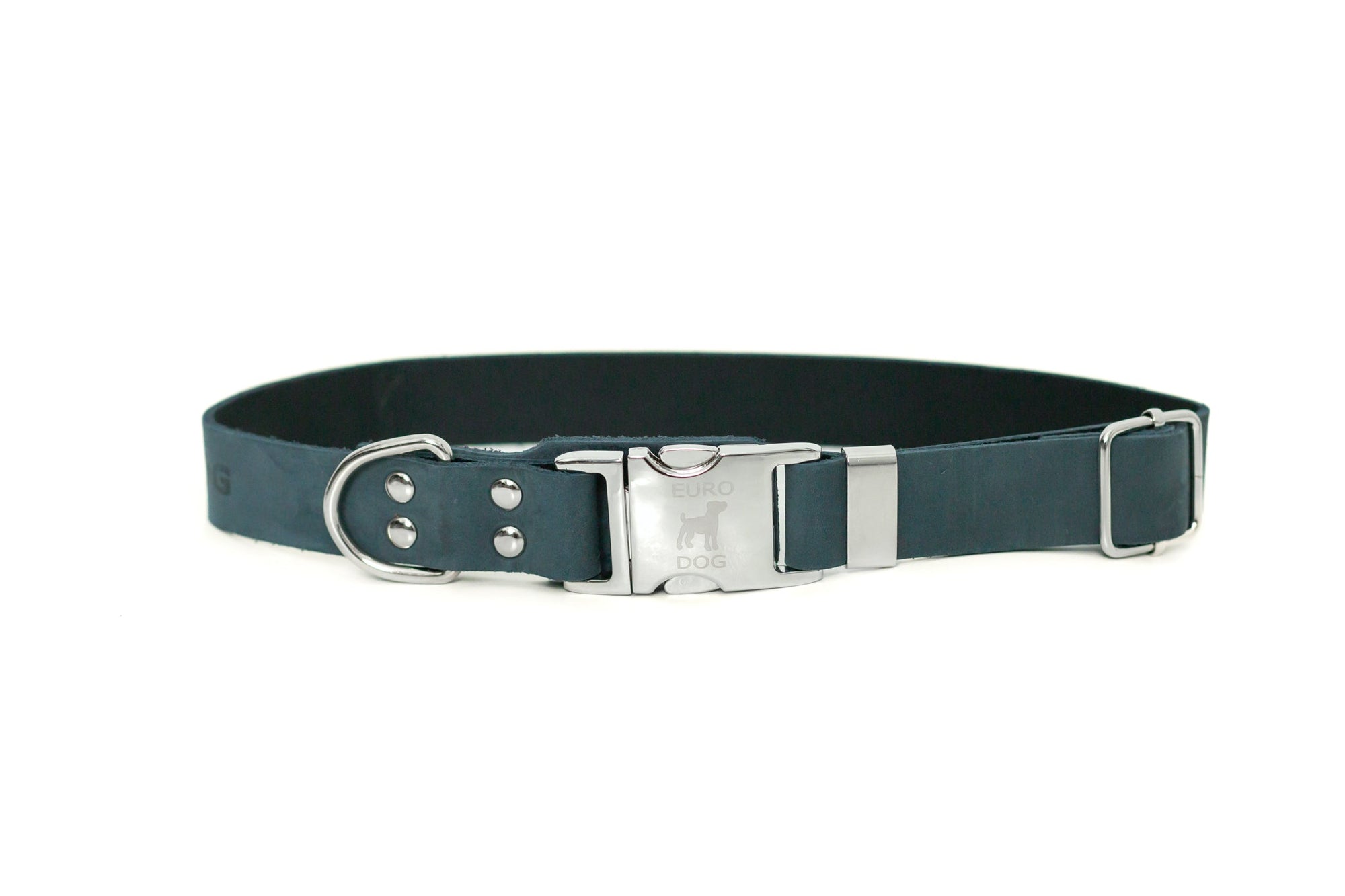 Euro-Dog Modern Quick-Release Leather Dog Collar