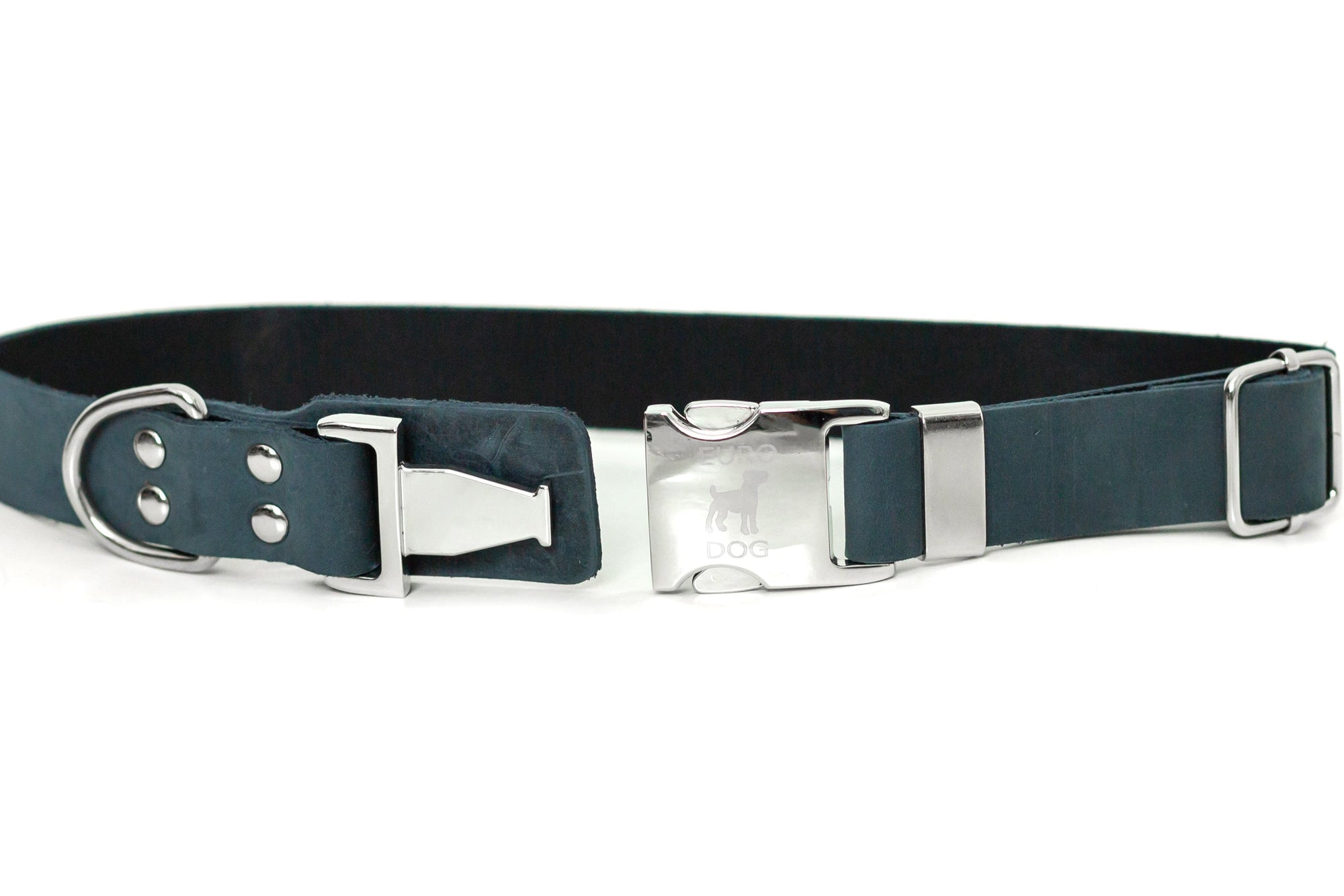 Euro-Dog Modern Quick-Release Leather Dog Collar
