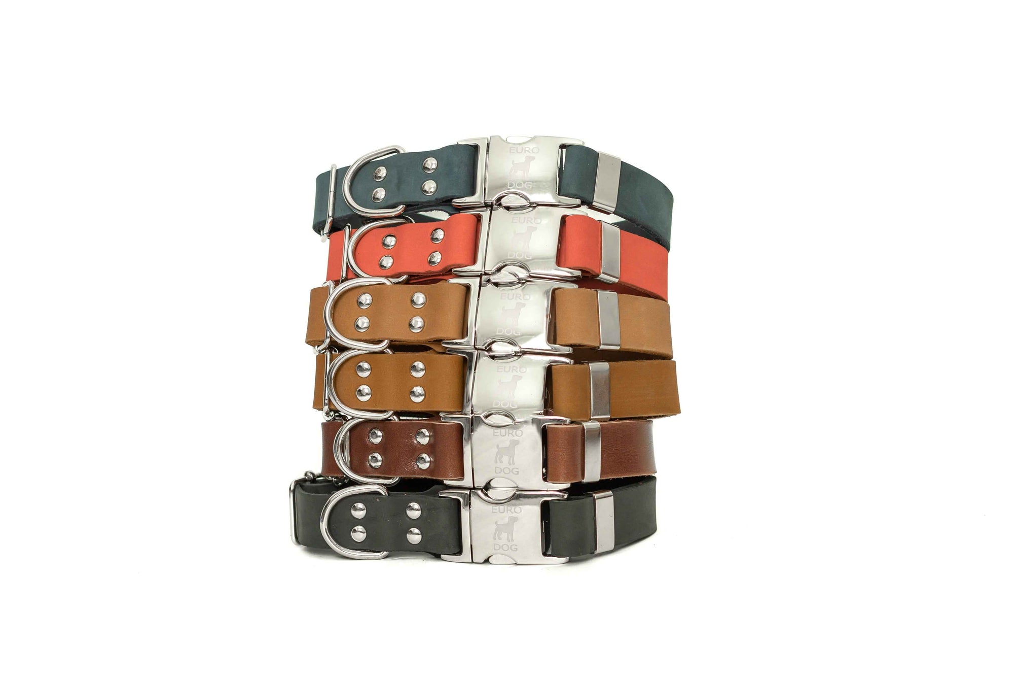 Euro-Dog Modern Quick-Release Leather Dog Collar