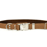 Modern Style Quick-Release Khaki Leather Dog Collar