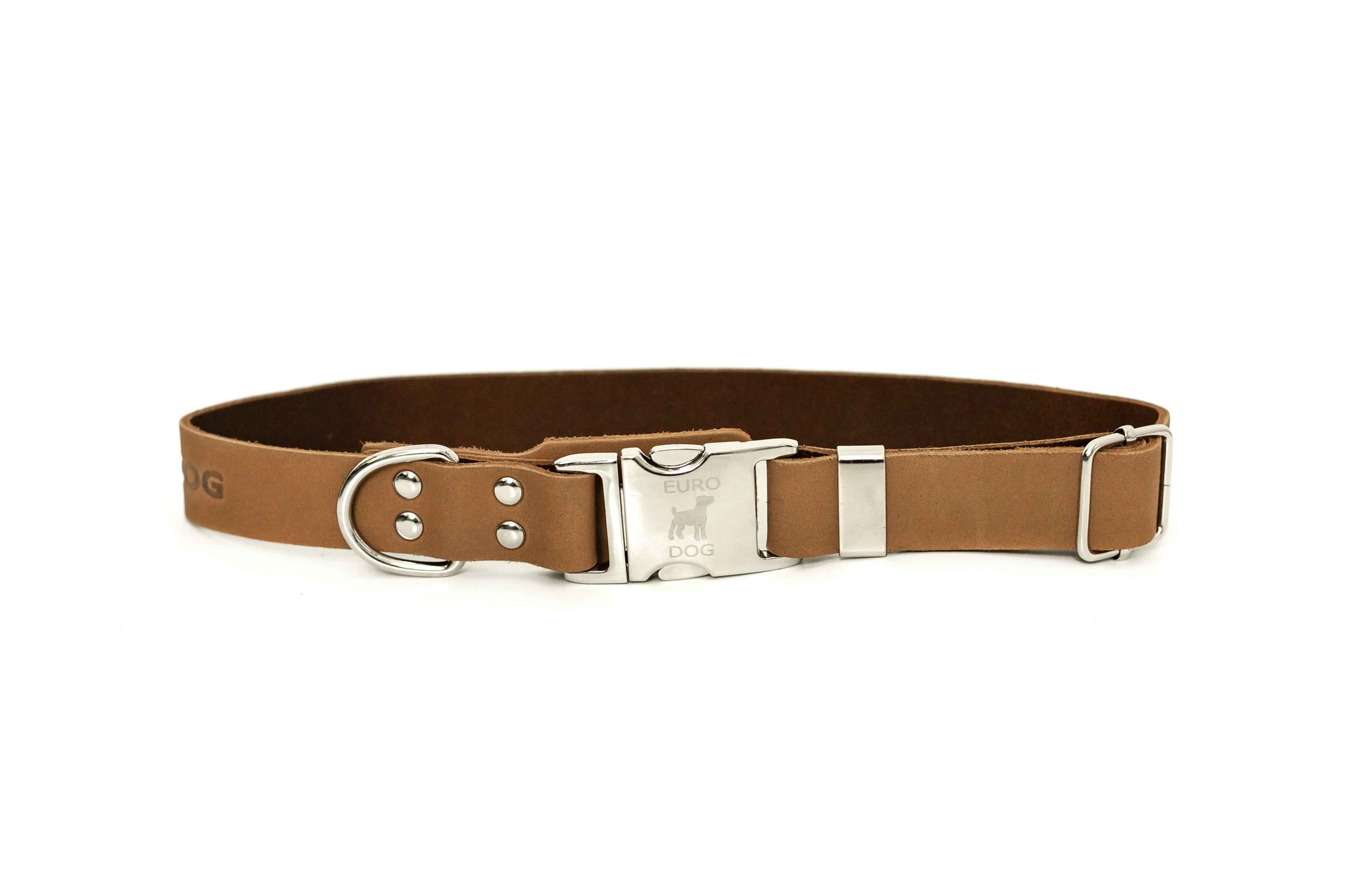 Euro-Dog Modern Quick-Release Leather Dog Collar