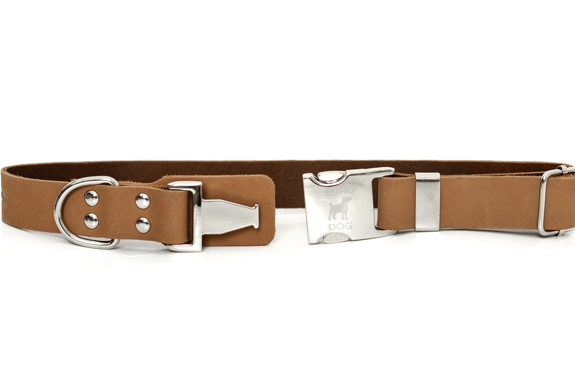 Euro-Dog Modern Quick-Release Leather Dog Collar