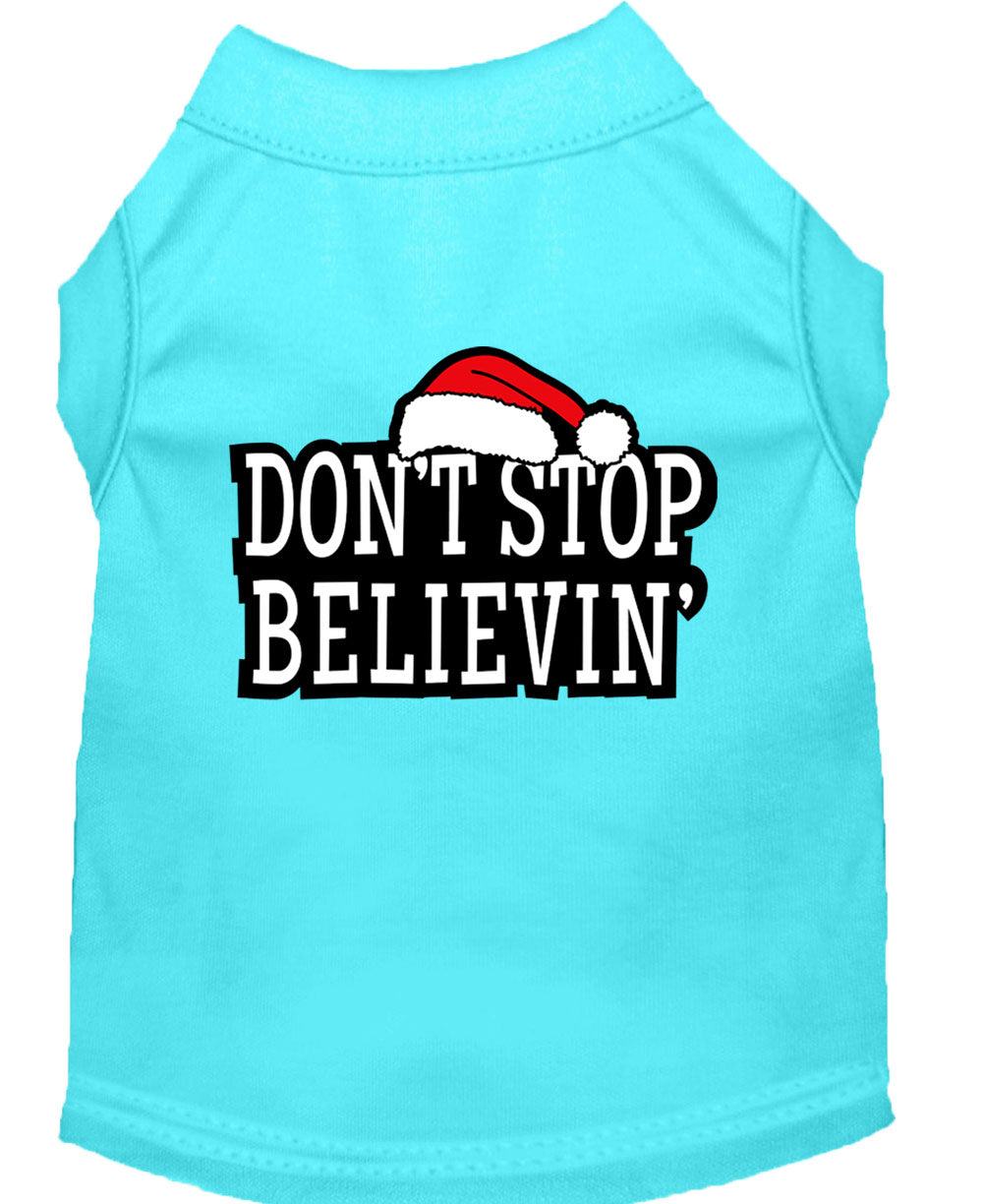 As You Wish Apparel – Christmas Screenprinted Dog Shirt, "Don't Stop Believin"