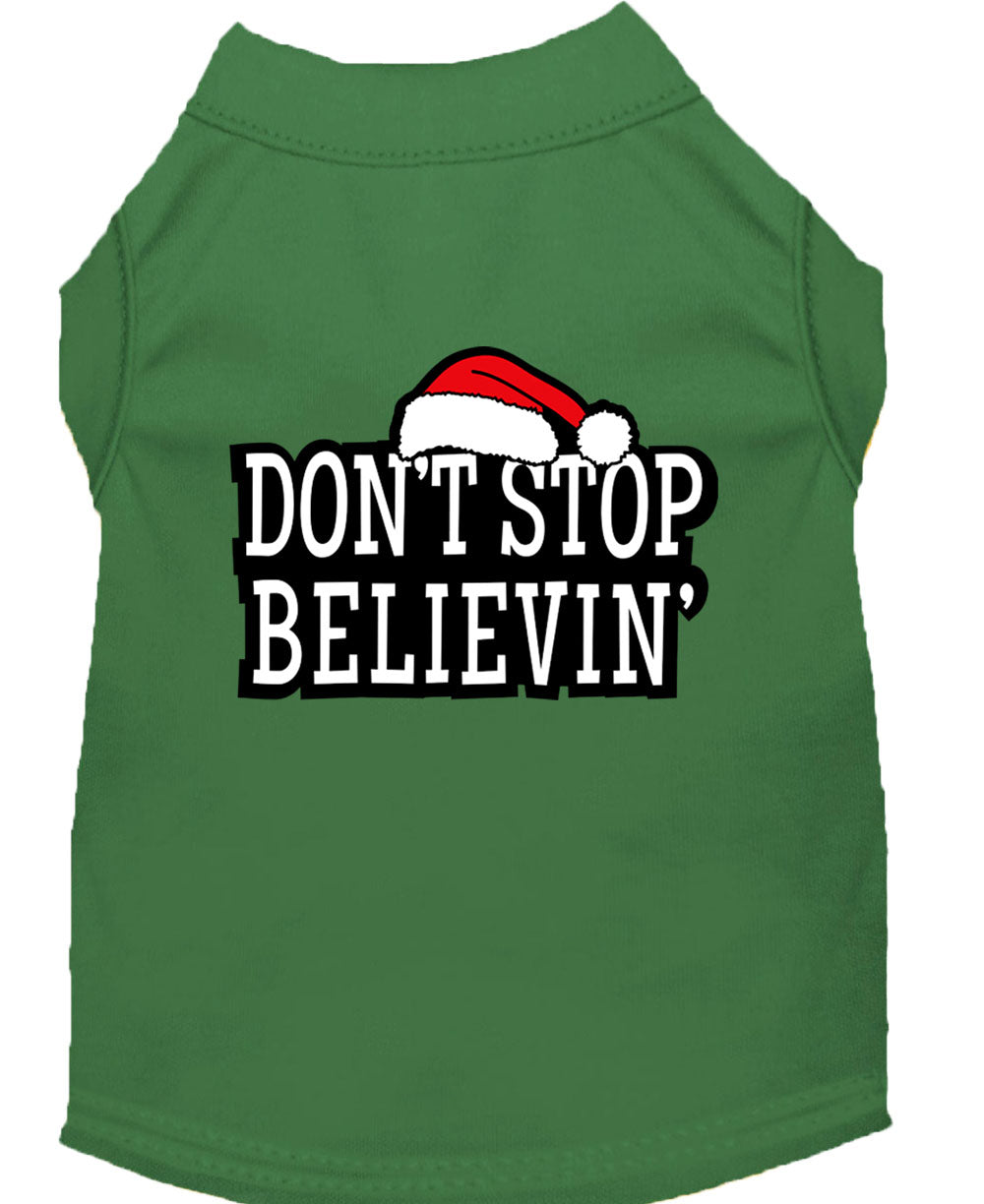 As You Wish Apparel – Christmas Screenprinted Dog Shirt, "Don't Stop Believin"