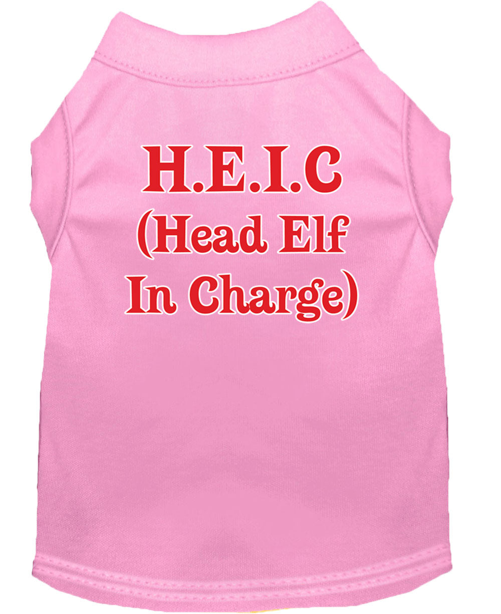As You Wish Apparel – Christmas Screenprinted Dog Shirt, "Head Elf In Charge"
