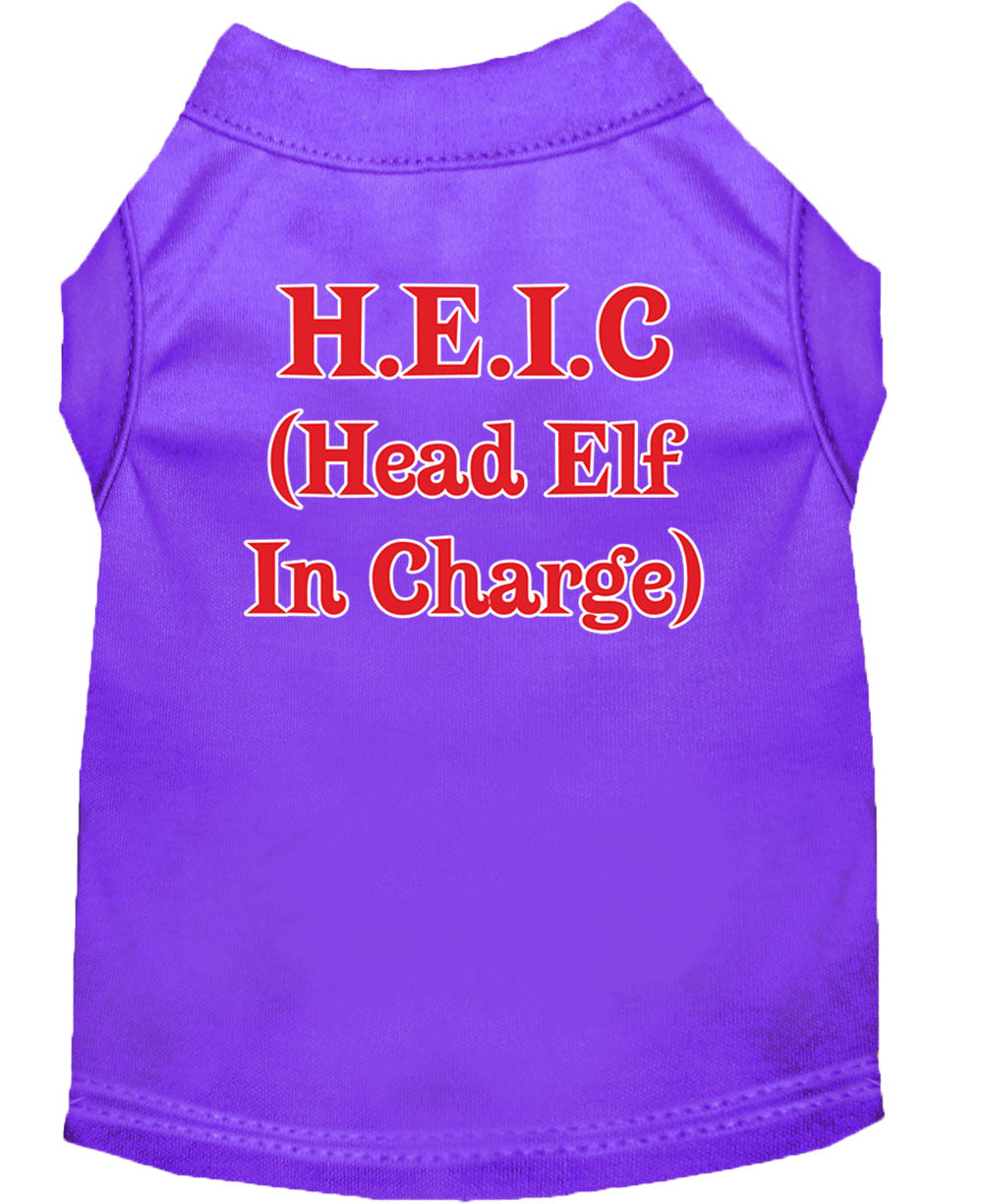 As You Wish Apparel – Christmas Screenprinted Dog Shirt, "Head Elf In Charge"