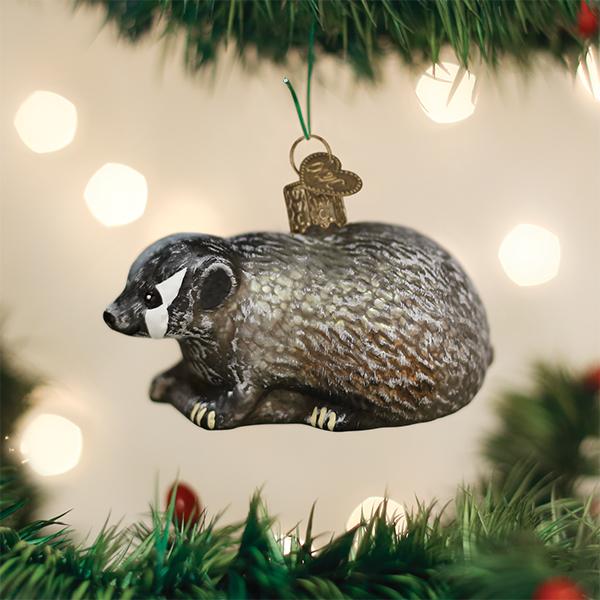 Old World Christmas: Vintage Badger Christmas Ornament