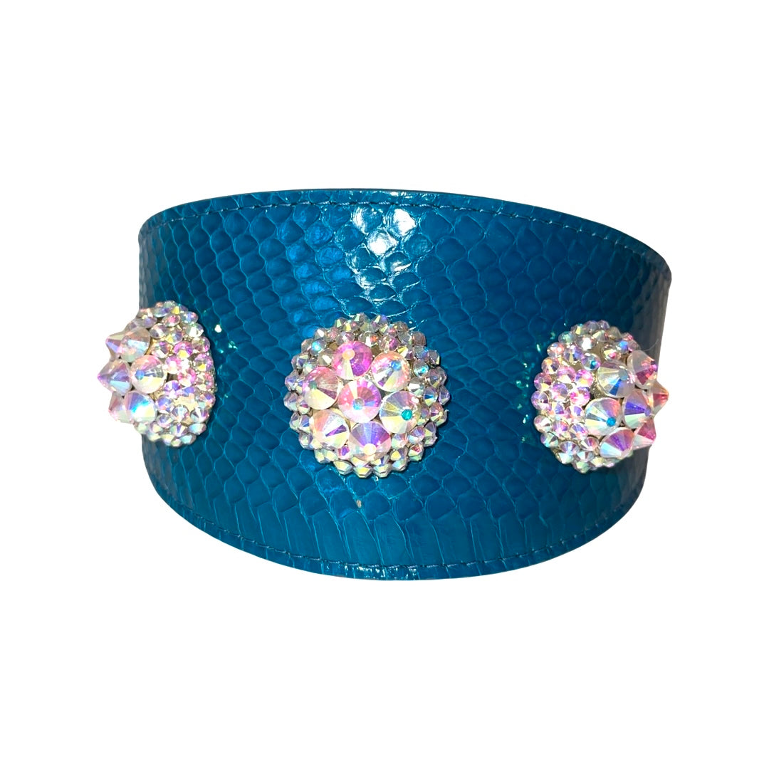 Allysa Payne Dark Turquoise Snake with our 3 Custom Swarovski Crystal Rivets