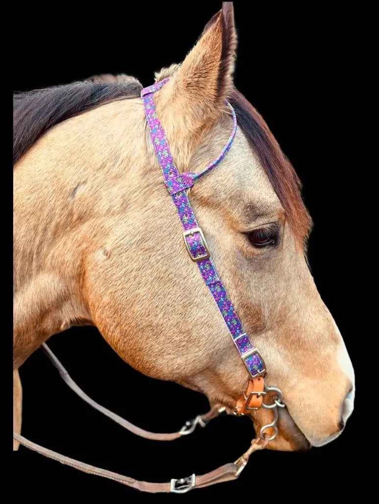 Neon Yeehaw Nylon One Ear Headstall