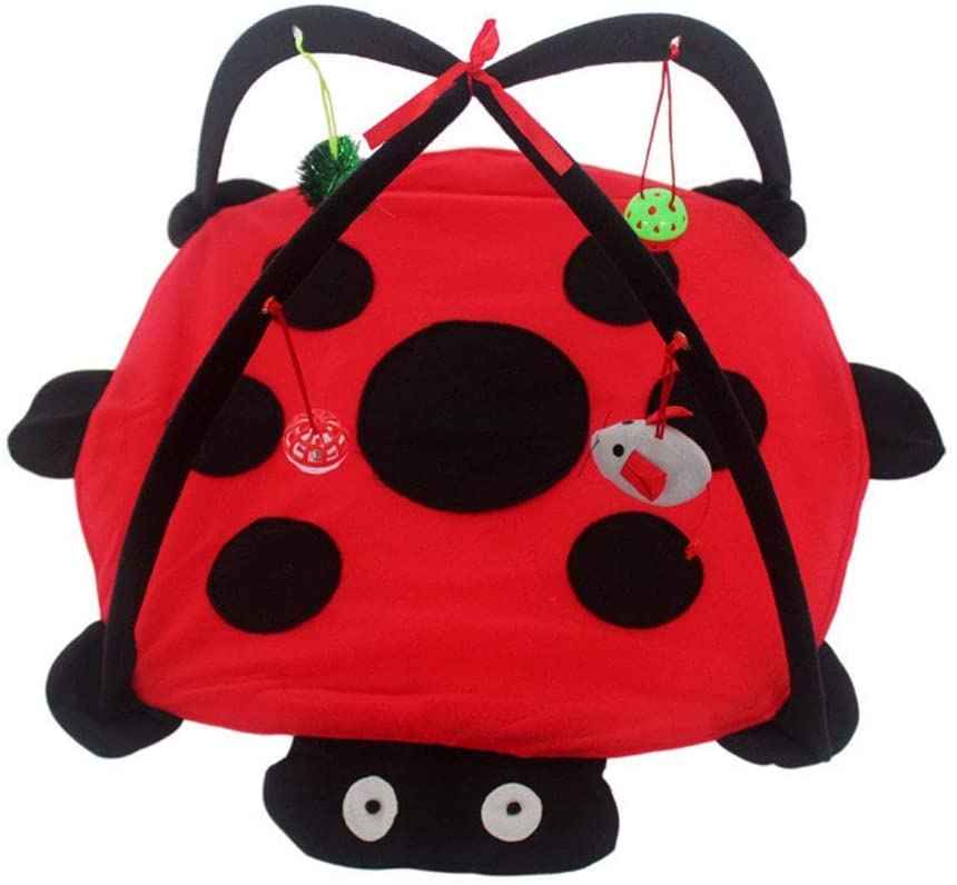 Black Ladybug Cat Play Mat