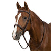 Henri de Rivel Pro Mono Crown Fancy Bridle with Patent Leather Piping and Laced Reins