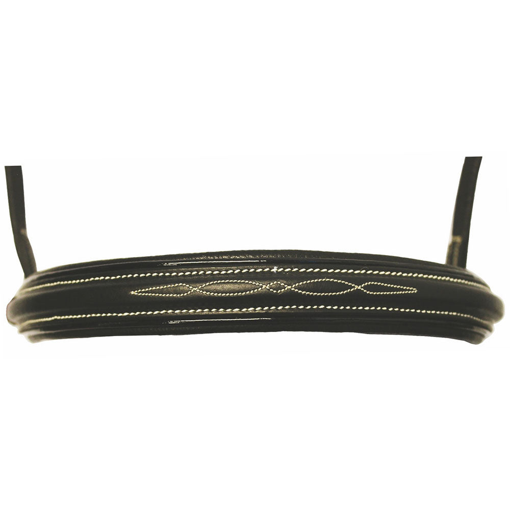 Henri de Rivel Pro Mono Crown Fancy Bridle with Patent Leather Piping and Laced Reins