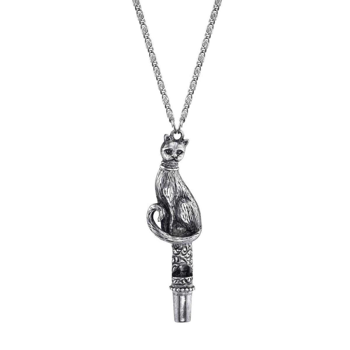 1928 Jewelry Cat Whistle Pendant Necklace 30 Inch