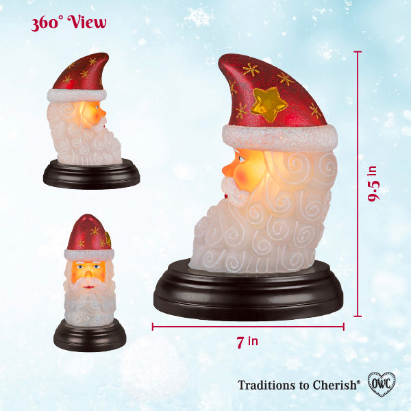 Old World Christmas: Santa Moon Face Christmas Night Light