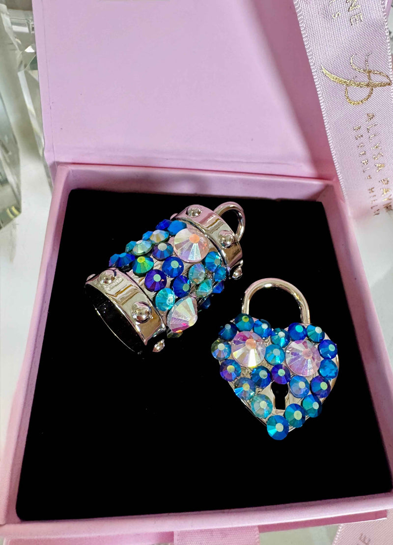 Allysa Payne Blue Swarovski Crystal Love Charm Set