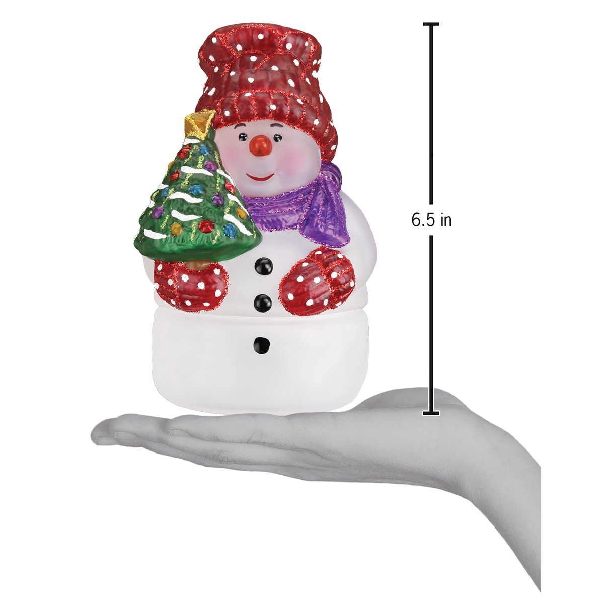 Old World Christmas: Snowman with Tree Candle Light