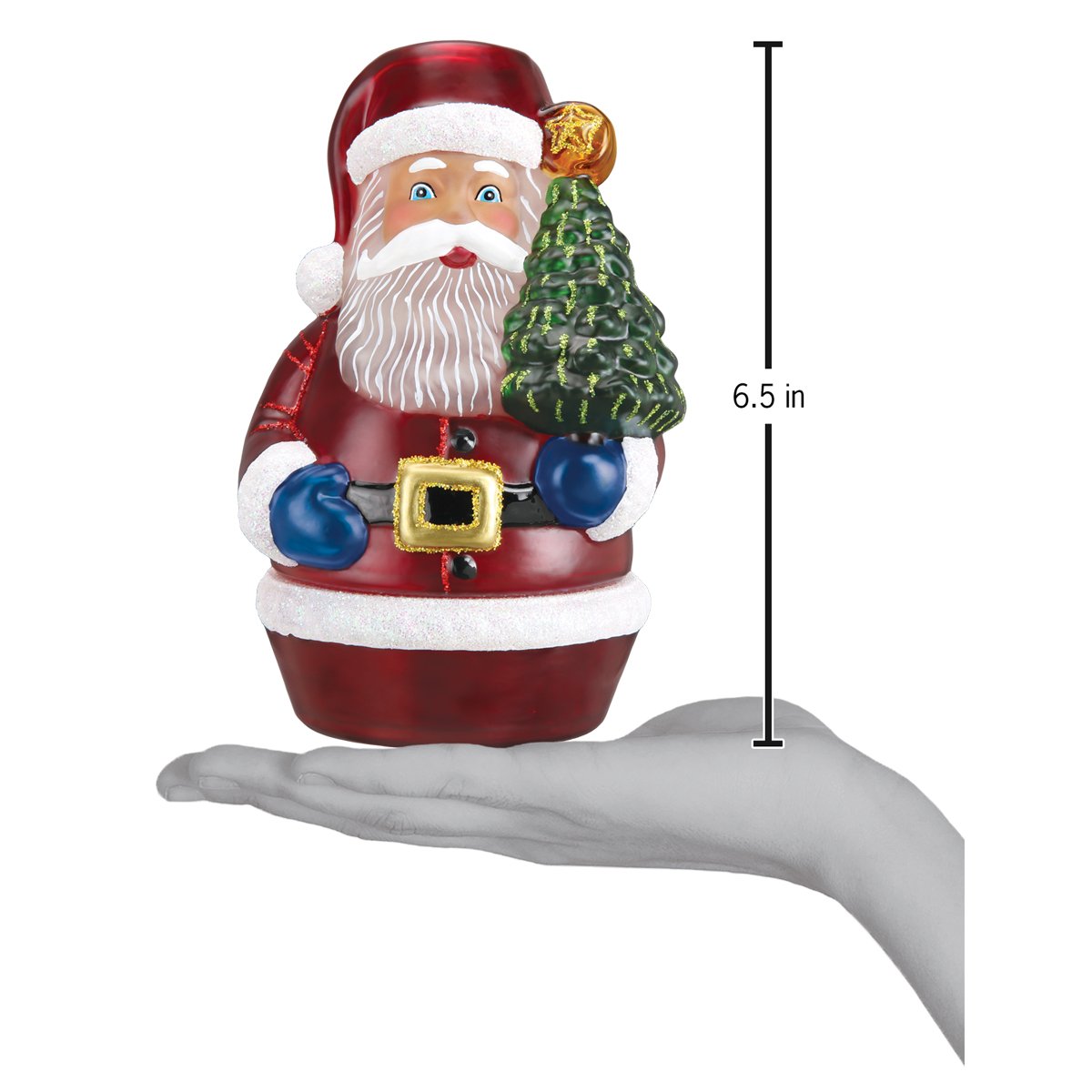 Old World Christmas: Santa with Tree Candle Light