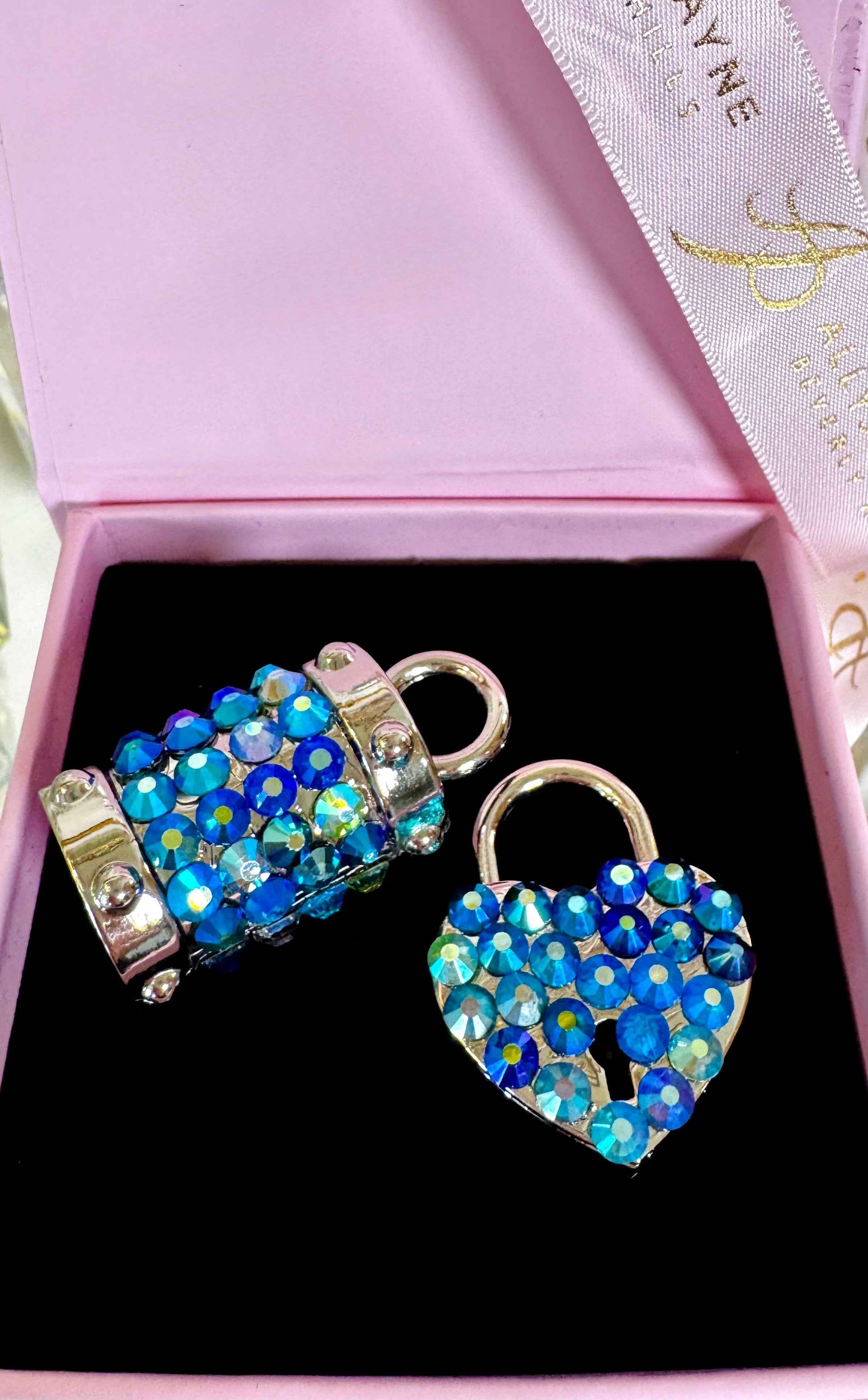 Allysa Payne Blue Swarovski Crystal Love Charm Set