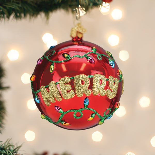 Old World Christmas: Merry & Bright Round Christmas Ornament