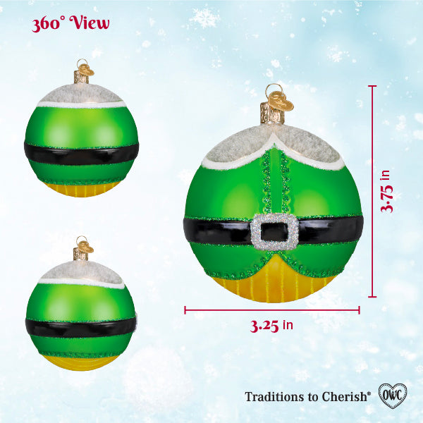 Old World Christmas: Elf Round Christmas Ornament