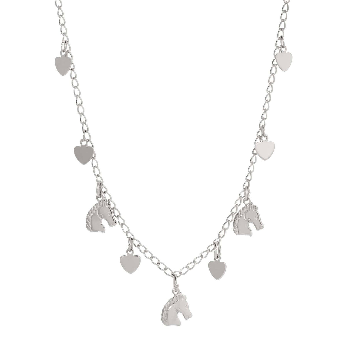1928 Jewelry Equine and Heart Charms Necklace 16 Inch