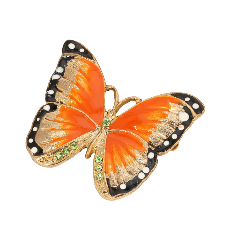 1928 Jewelry Monarch Orange Glow Butterfly Brooch