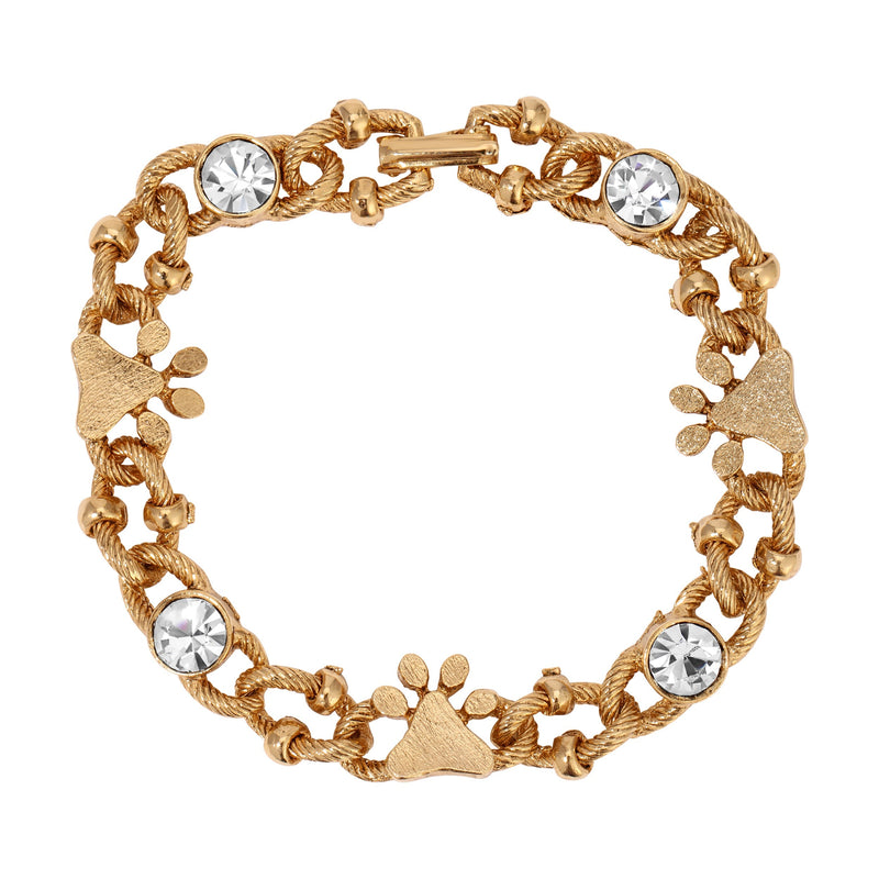 1928 Jewelry Paws and Crystal Link Bracelet