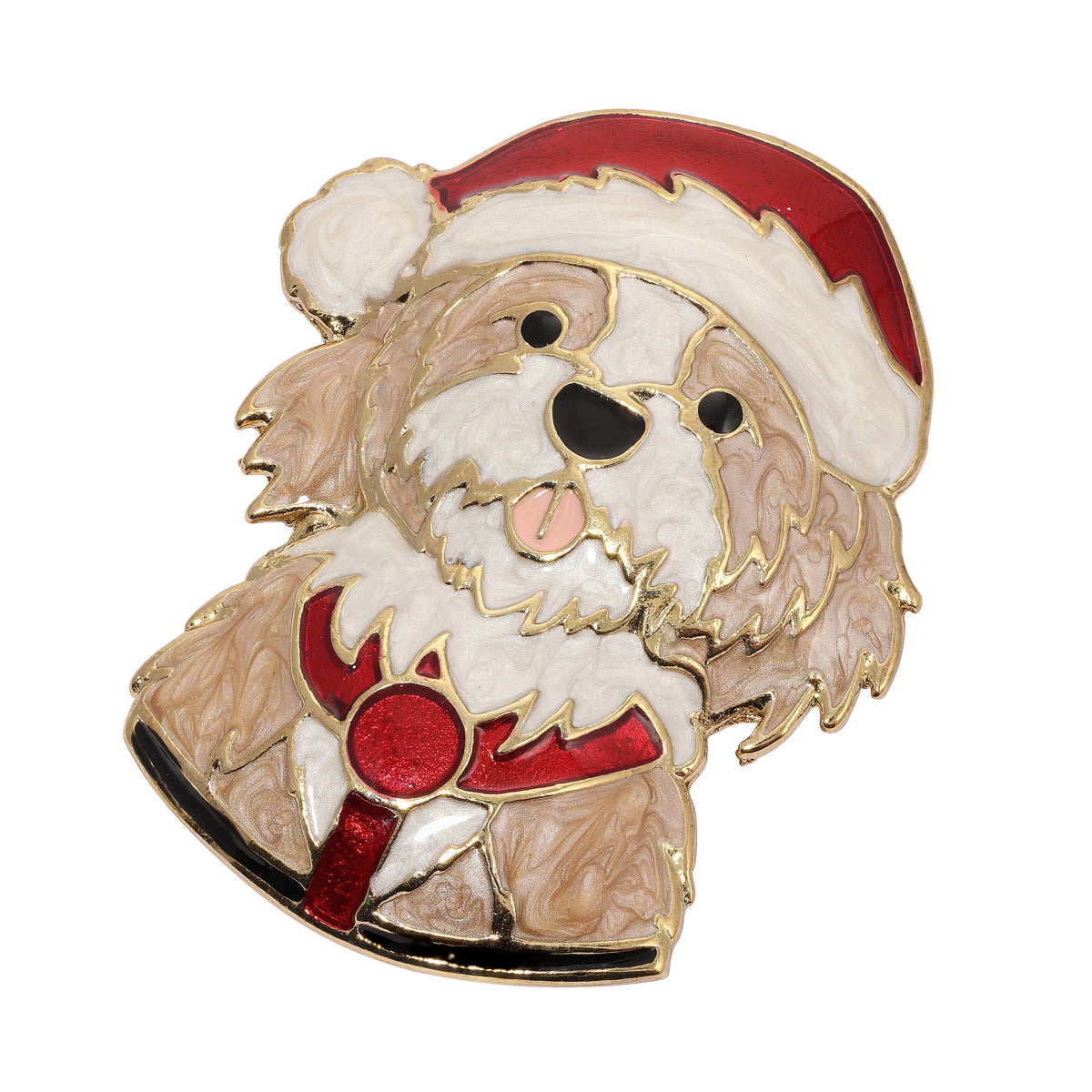 1928 Jewelry Christmas Puppy Brooch