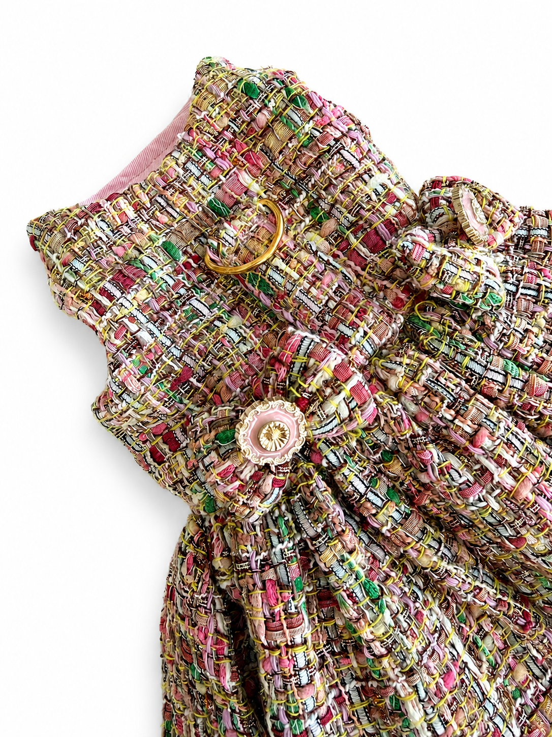 Heads or Tails Pup European Tweed Double Bow Dog Dress