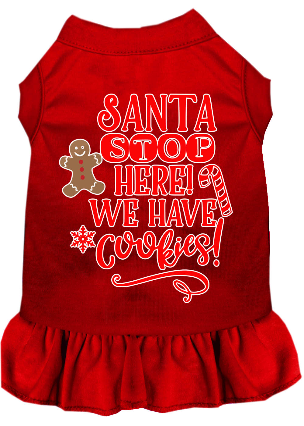 As You Wish Apparel – "Santa Stop Here, We Have Cookies" Christmas Pet Dress