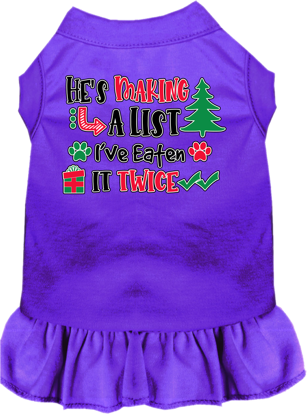 As You Wish Apparel – "Hes Making A List, Ive Eaten It Twice" Christmas Pet Dress