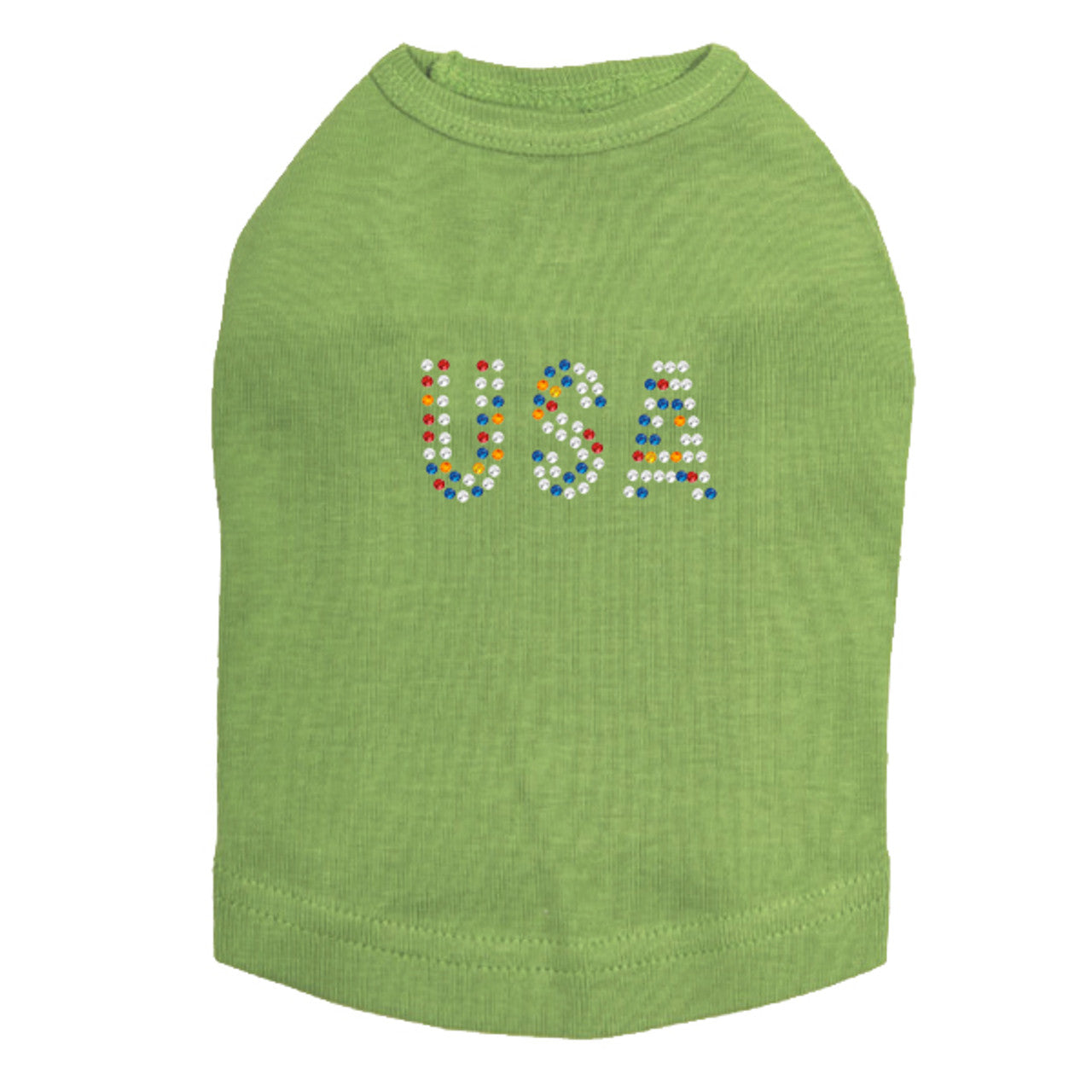 USA (Multicolor Rhinestones) - Dog Tank