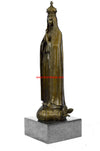 Bronze Art Metal Sculpture Religious Crowned Virgin Mary Bird Figurine Statue NR
