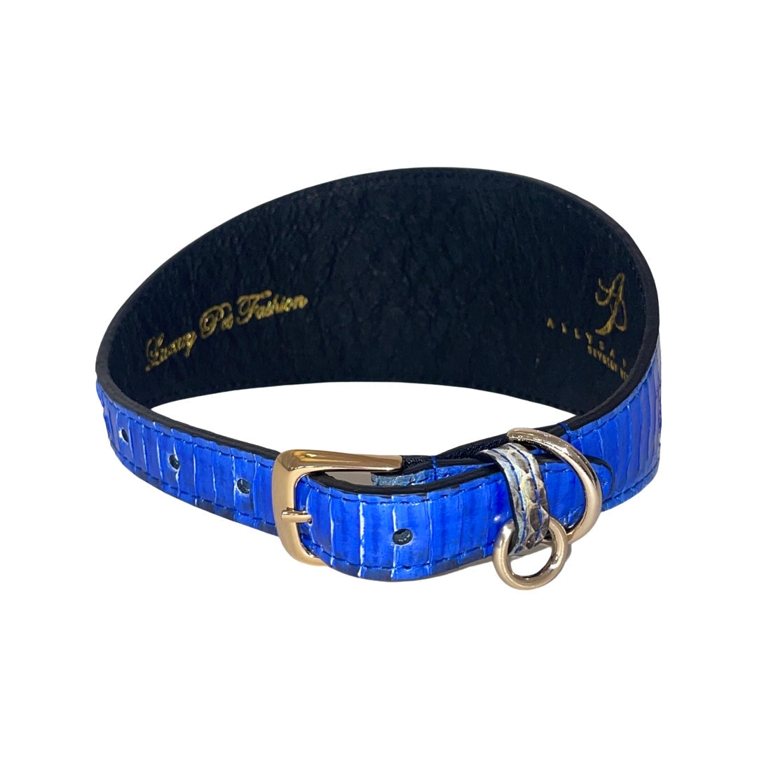 Stunning Multi-Blue Tone Snake 3" Wide Style Collar