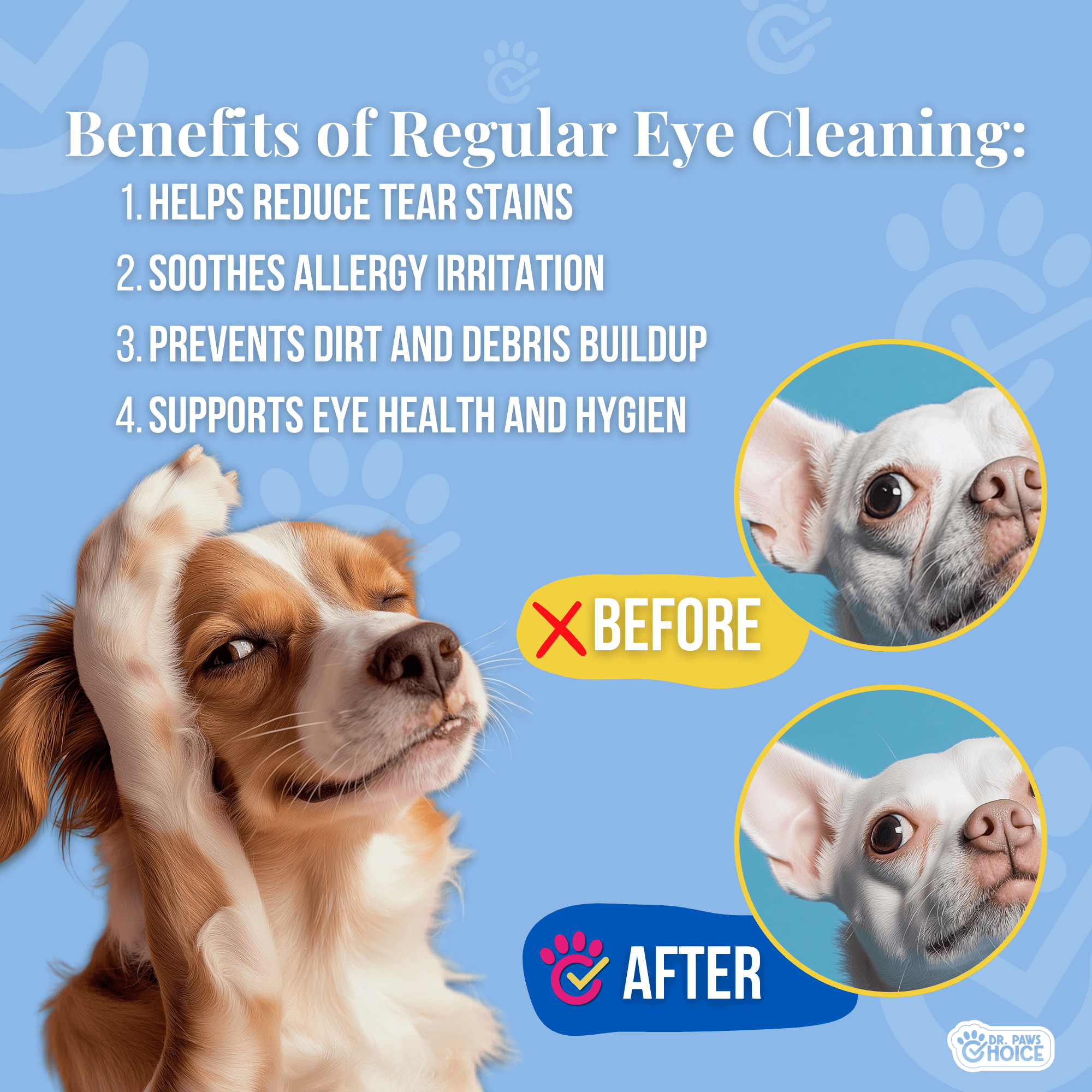 Pet Eye Cleansing Finger Wipes for Pets (50 Count)