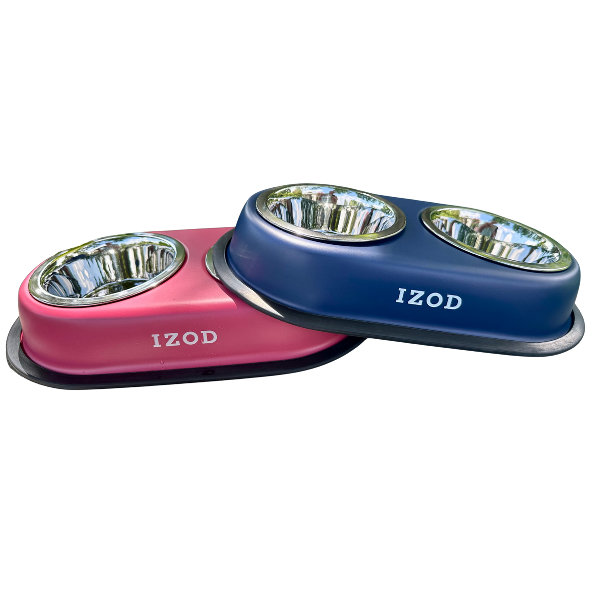 Izod Pet - Stainless Steel Double Feeder Bowl | HT Animal Supply