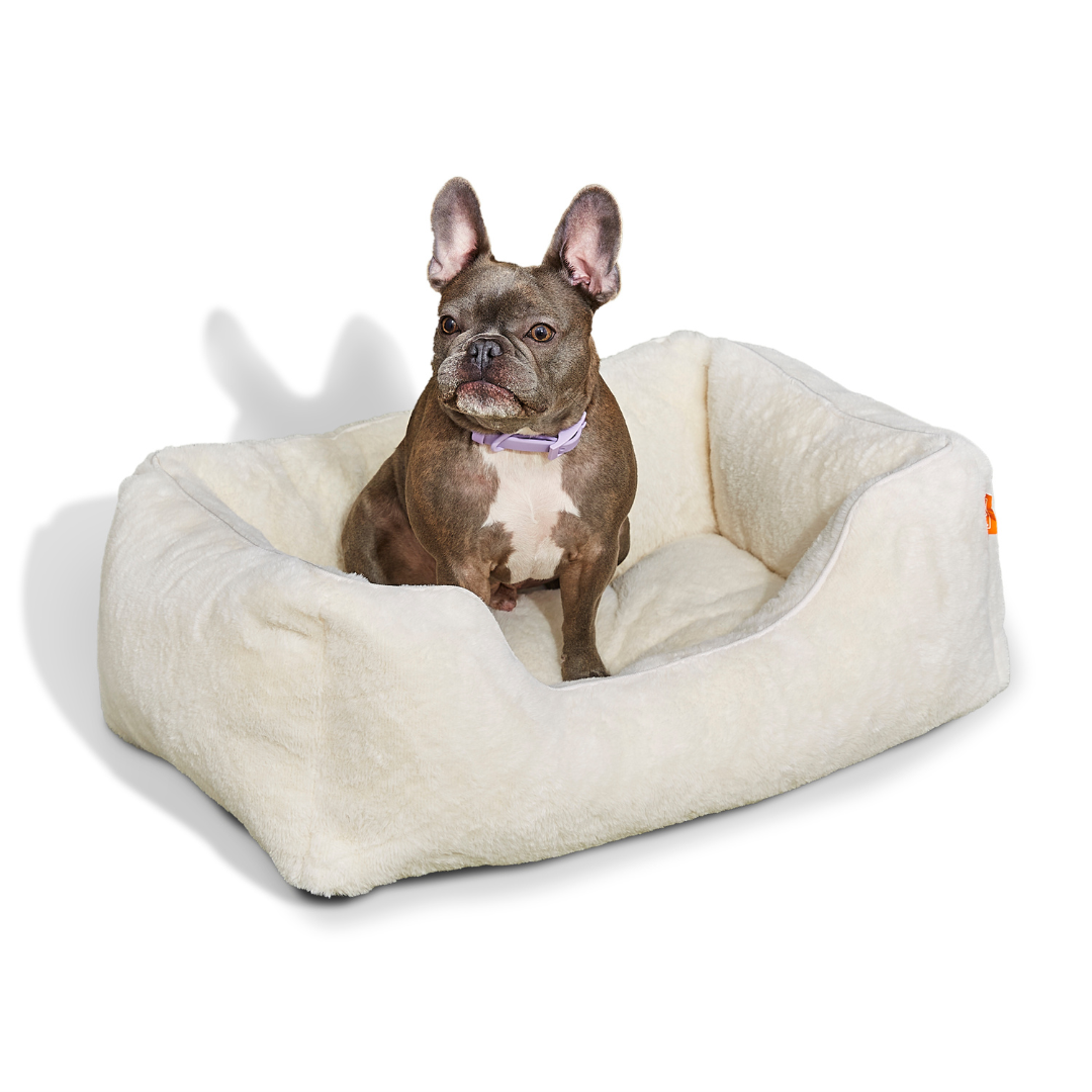 Sammy Dog Bed Cover in White, side profile