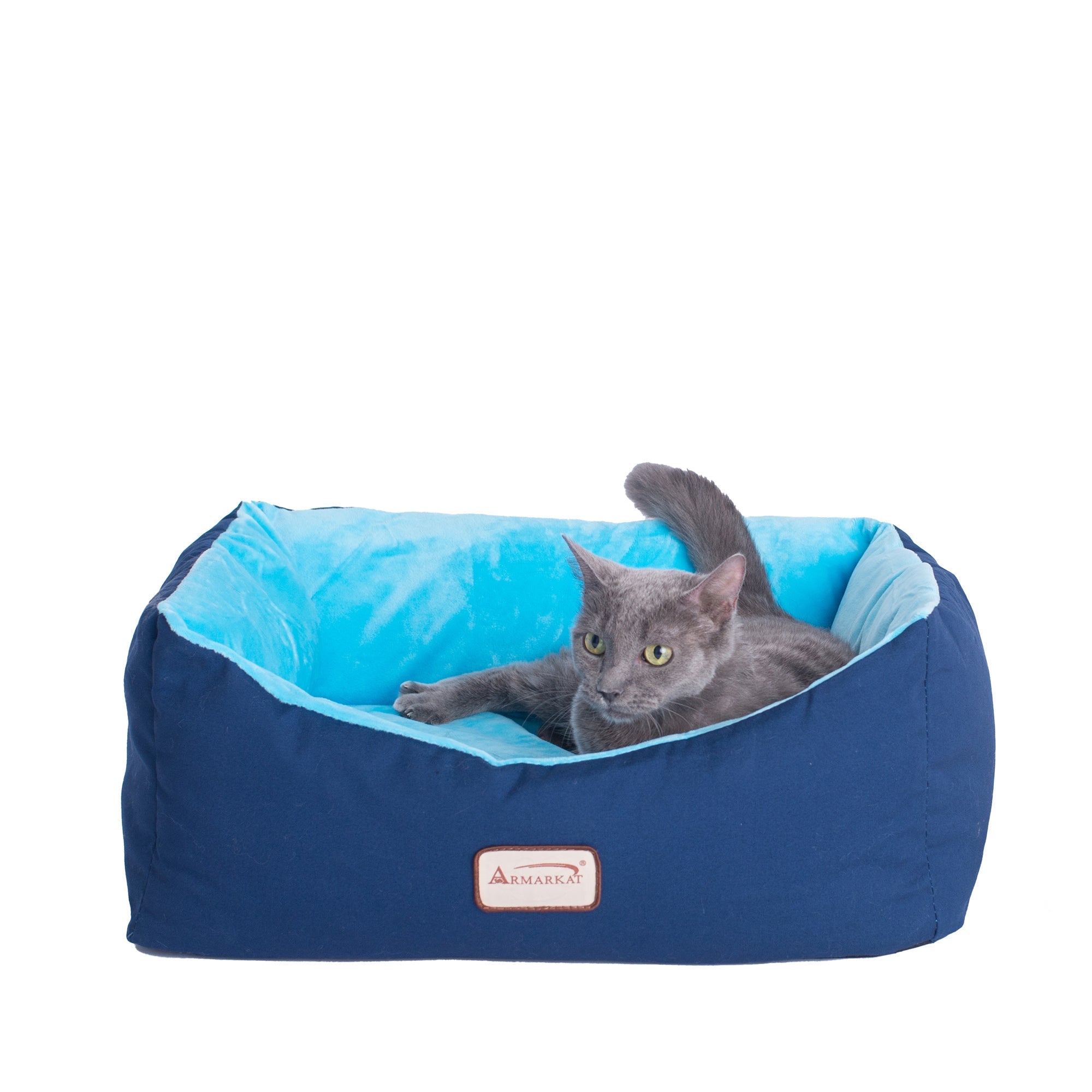 Armarkat Cat Bed Small Pet Bed Navy Blue/Sky Blue C09HSL/TL