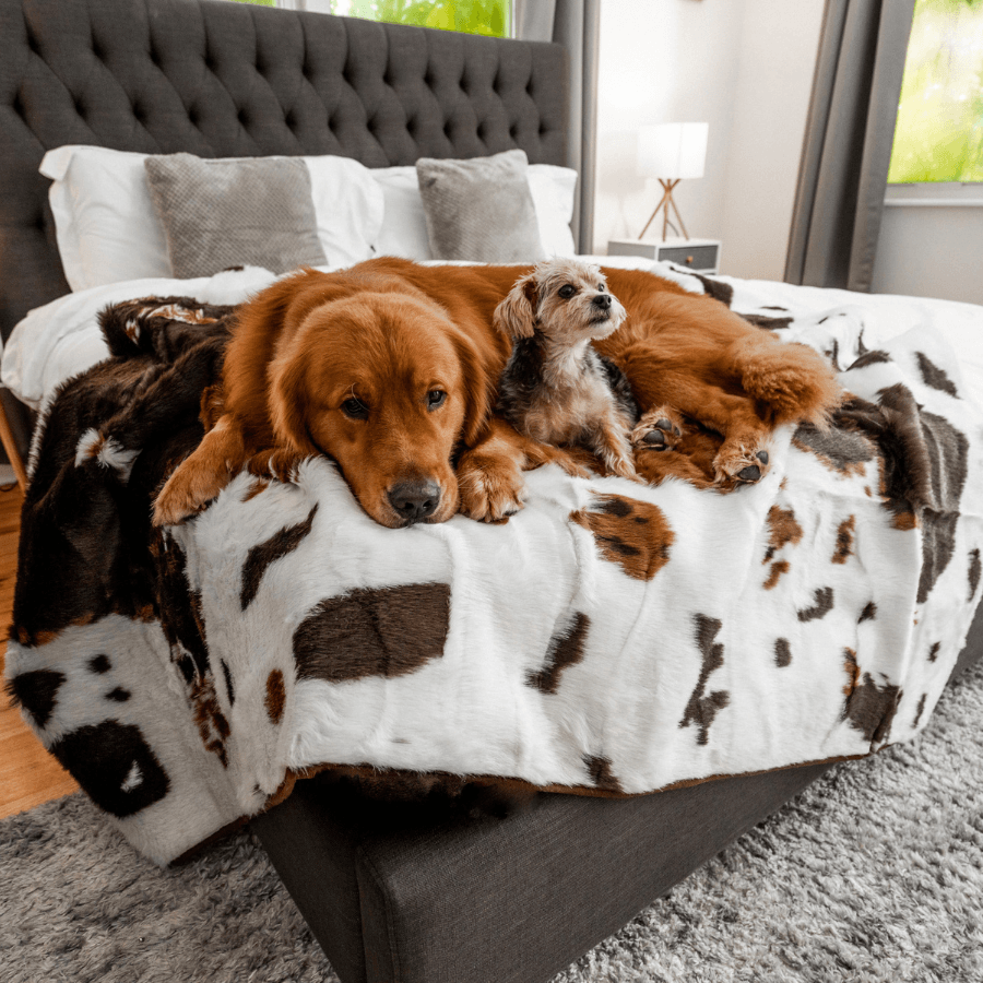PupProtector Waterproof Throw Blanket Brown Faux Cowhide