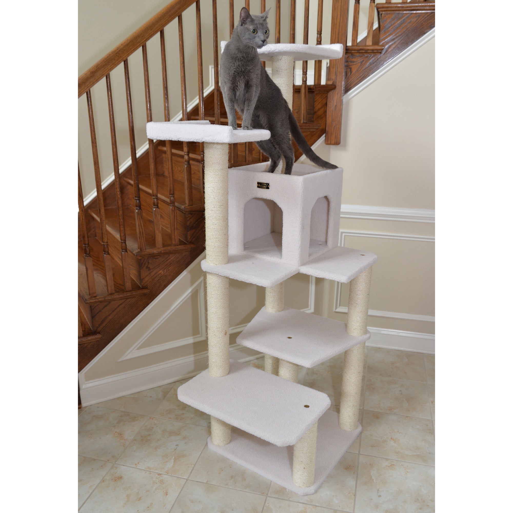 Armarkat B6802 Classic Cat Tree In Ivory Jackson Galaxy Approved Six Levels With Condo and Two Perches