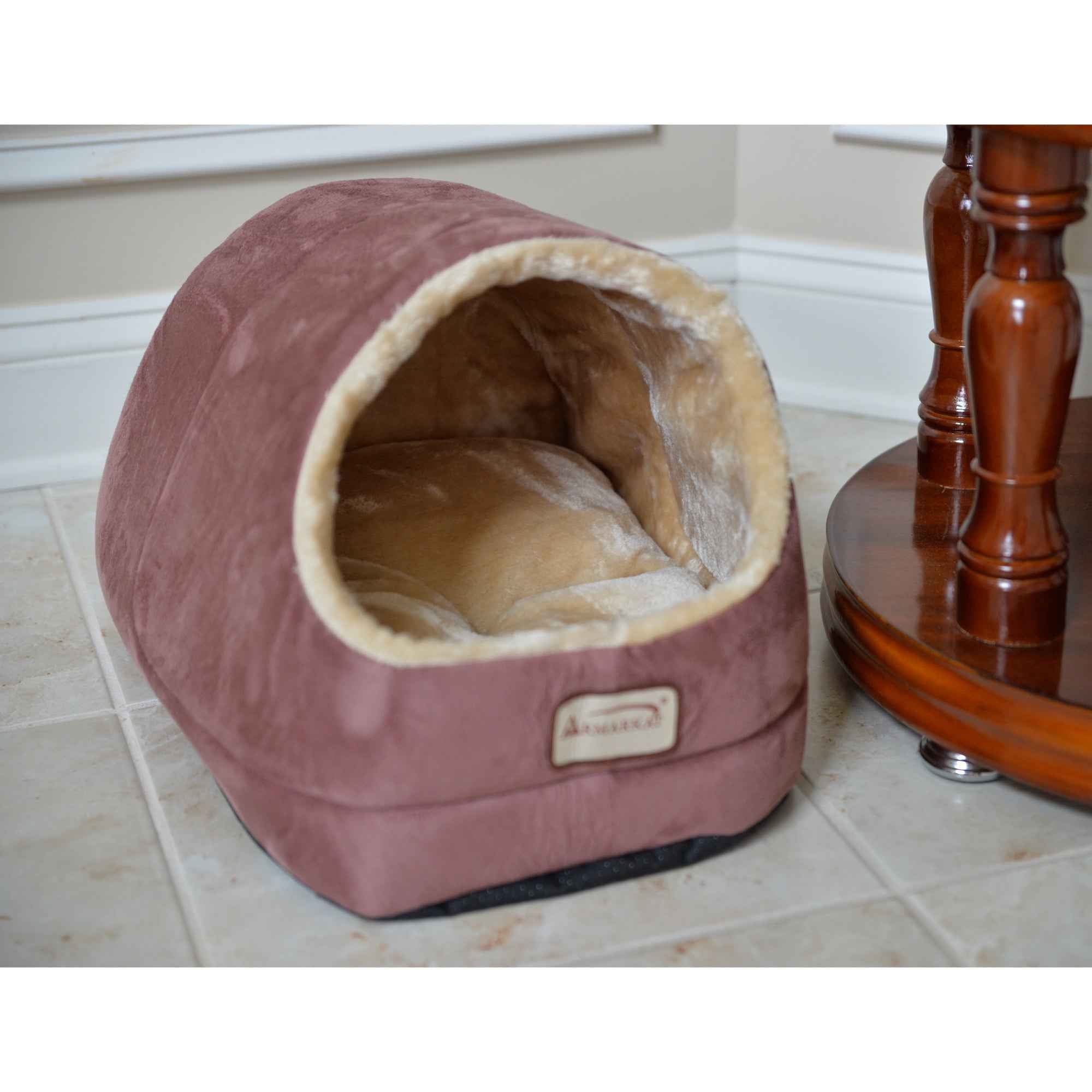 Armarkat faux suede Cat Bed and Cave  18"(L) x 12.5"(W) x 11.5"(H)  C18HTH/MH Indian Red