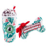 Starbarks Puppermint Mocha Holly Cup & Bone | Christmas Dog Toys