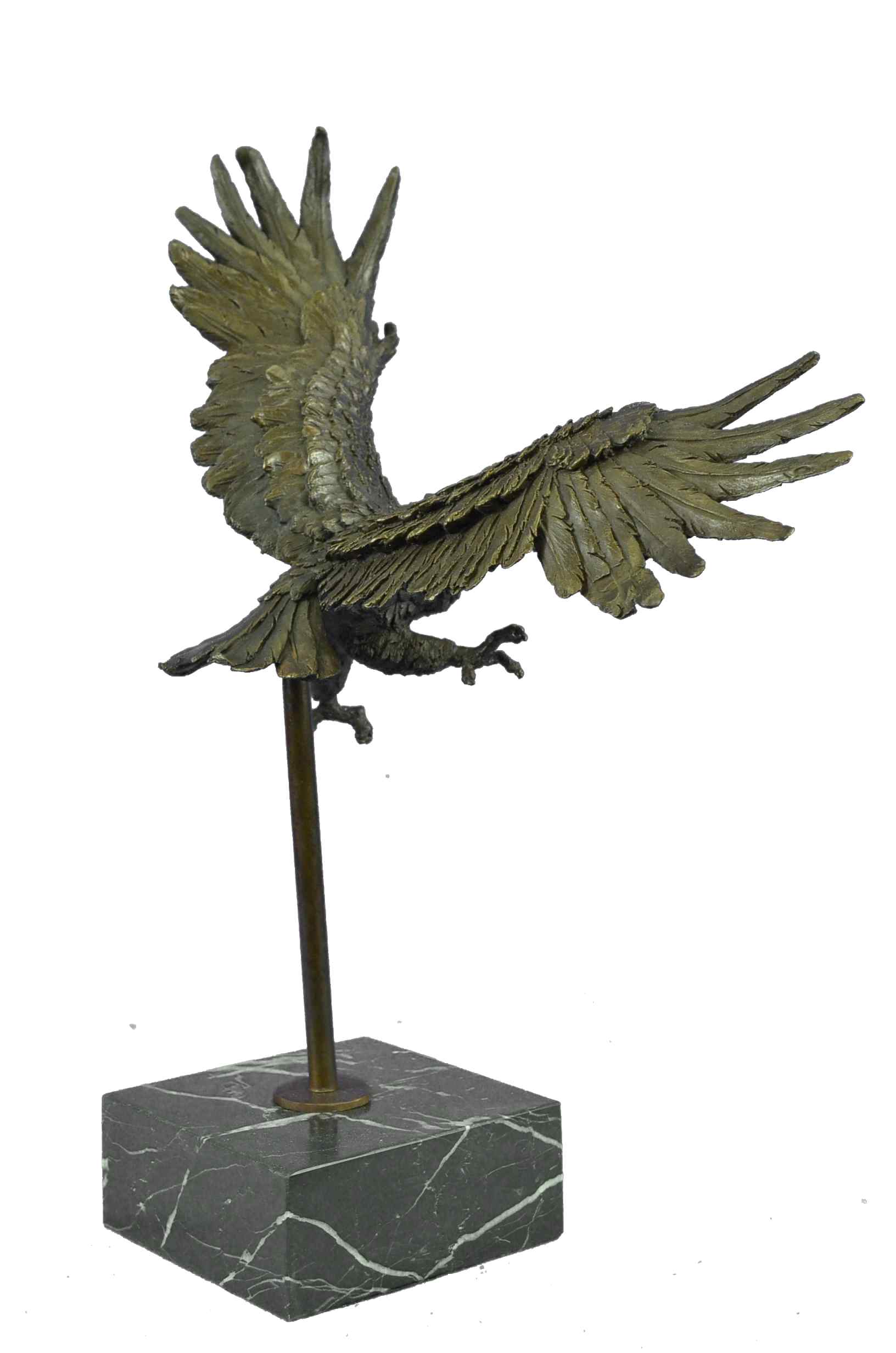 Flying High American Eagle Bronze Sculpture by Milo Bird Art Deco Statue Decor