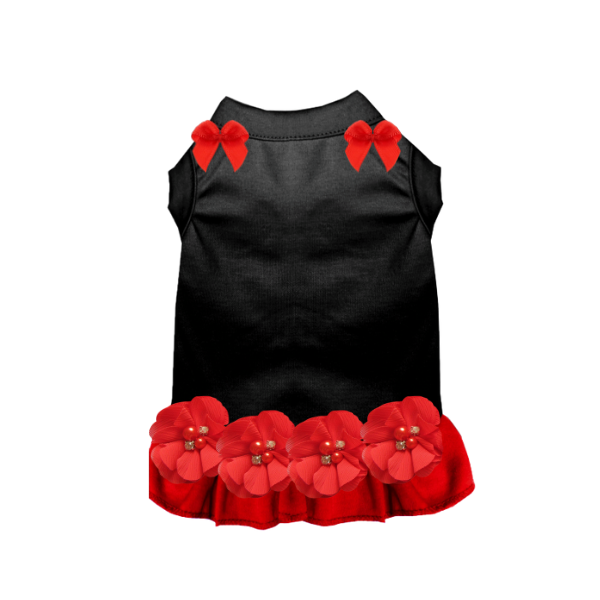 Crimson Noir Petal Dog Dress