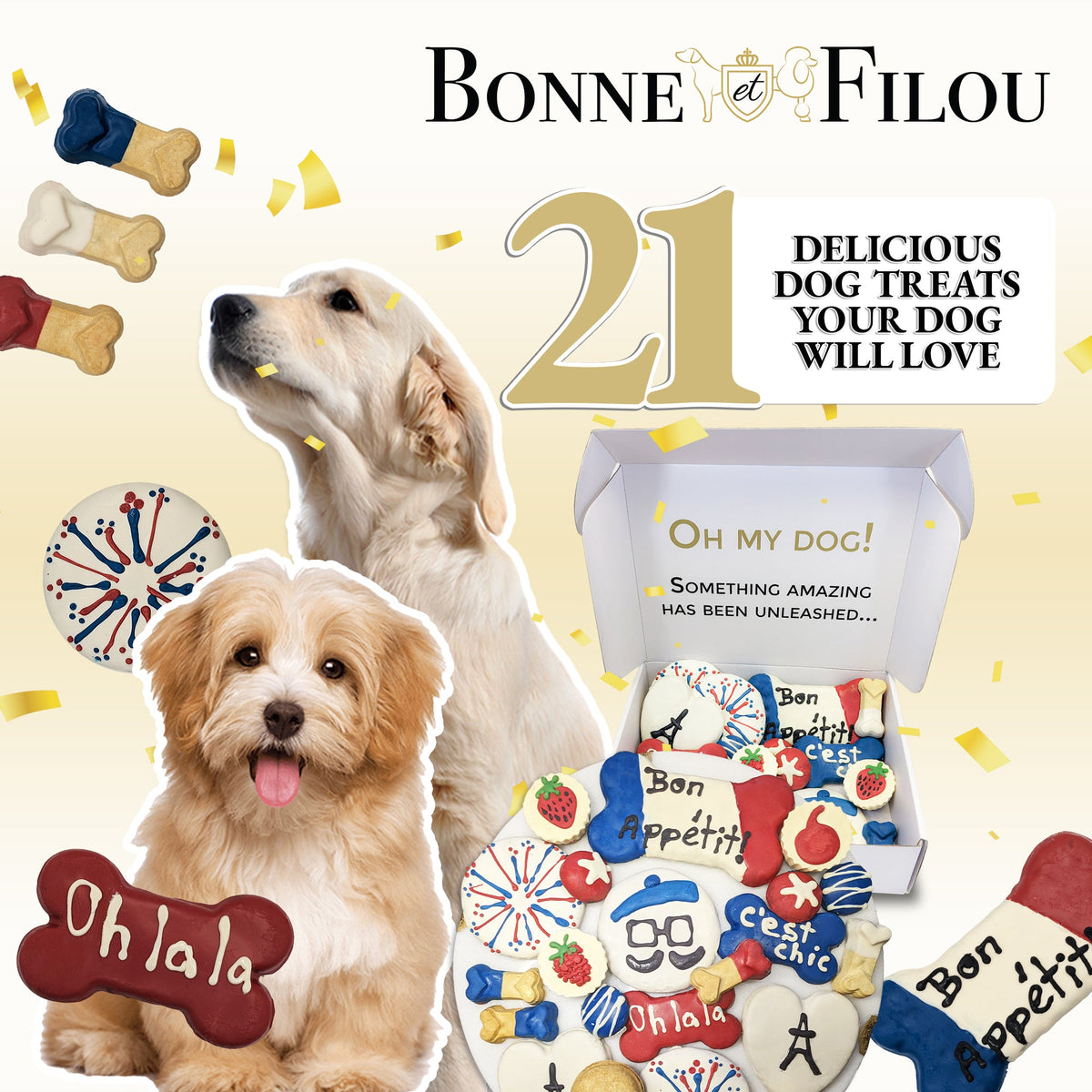 Bonne et Filou – French-Themed Dog Treat Gift Box