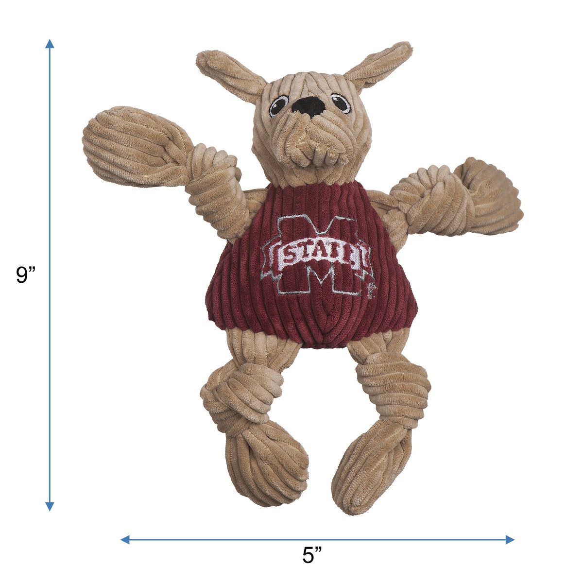 NCAA Mississippi State University, Bully the Bulldog Knottie Plush Dog Toy | HT Animal Supply