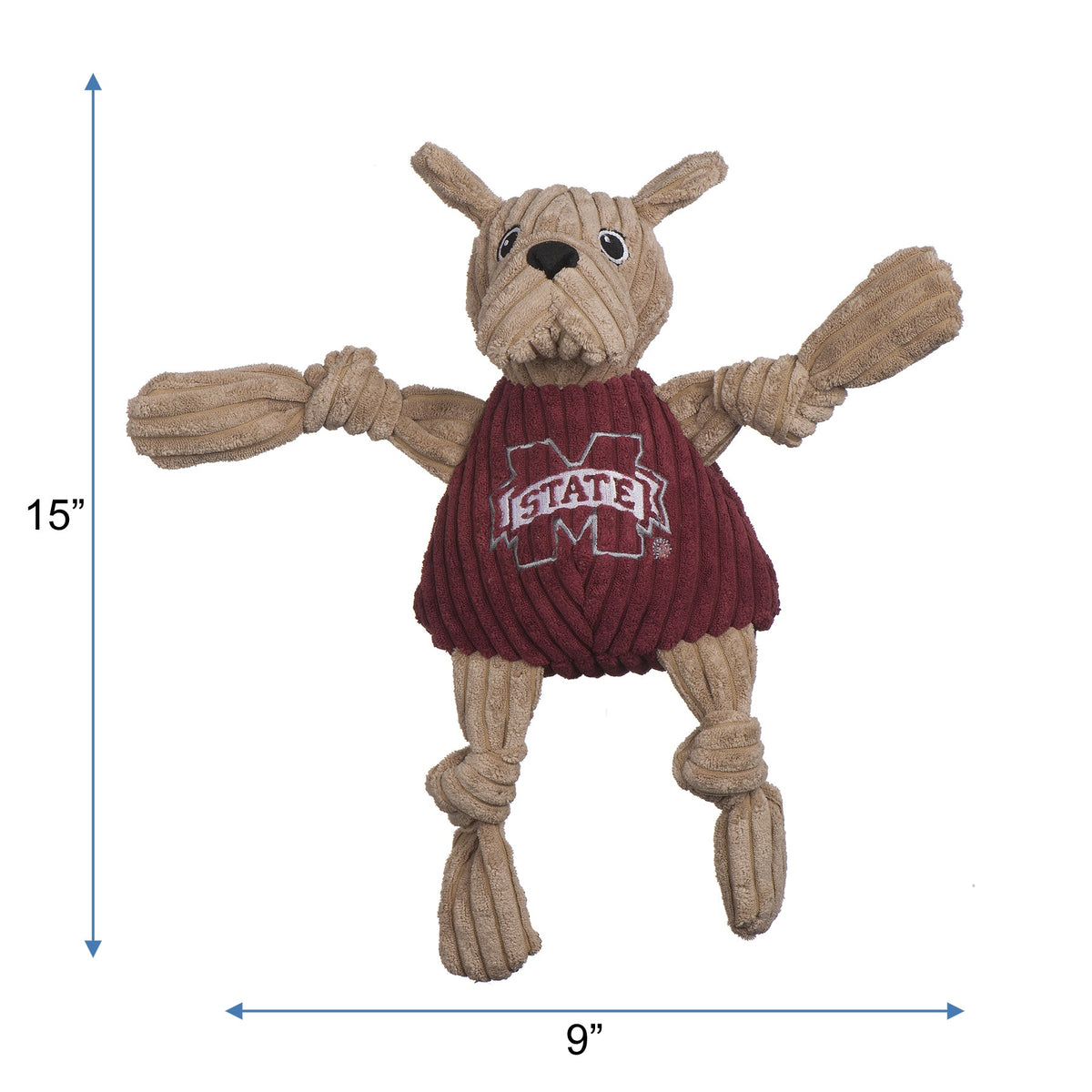NCAA Mississippi State University, Bully the Bulldog Knottie Plush Dog Toy | HT Animal Supply