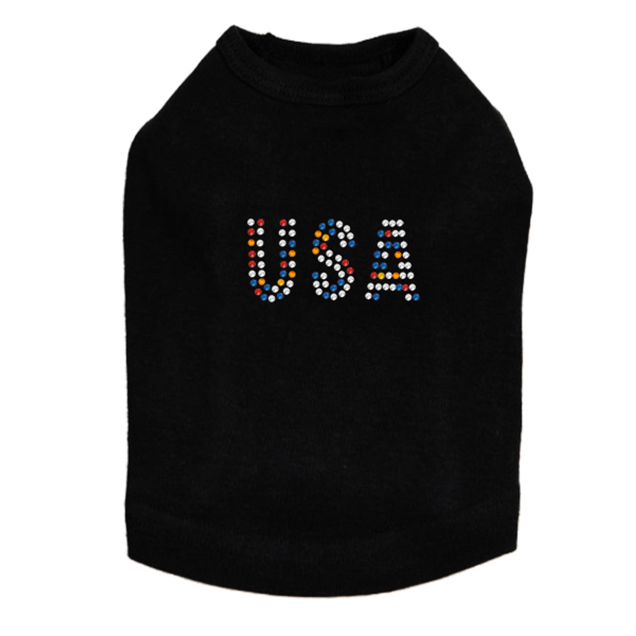 USA (Multicolor Rhinestones) - Dog Tank